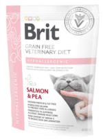 Brit Veterinary Diets Cat Grain-free Hypoallergenic, łosoś i groch, karma sucha dla kota 400 g