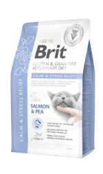 Karma dla kota uspokajająca, sucha 2kg - Brit Veterinary Diet Cat Calm & Stress Relief, łosoś i groch