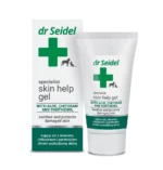 Opakowanie 50ml Dr Seidel Skin Help Gel – preparat wspomagający regenerację skóry dla psa i kota ze srebrem koloidalnym.