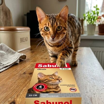 Sabunol obroża przeciwpchelna dla kotów szara perforowana