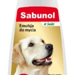 Opakowanie Sabunol Emulsja do mycia na pchły i kleszcze 150ml dla psów.