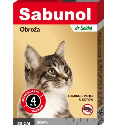 Dr Seidel Sabunol obroża przeciw pchłom dla kota o długości 35 cm, szara.