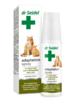 Opakowanie 90ml spray adaptacyjny dla kota Dr Seidel – preparat behawioralny spray z feromonami i walerianą dla kota.