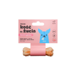 Naturalna Azanki Kość do żucia Mini o długości 10cm, wykonana ze skóry jelenia z dodatkiem królika, dzikiej róży i siemienia lnianego, dedykowana dla psów ras miniaturowych.