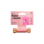 Kość do żucia Azanki Puppy o długości 10cm, wykonana z naturalnej skóry jelenia z dodatkiem królika i probiotyku, dedykowana dla szczeniąt.