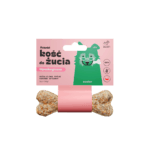 Kość do żucia Azanki Senior o długości 12cm, wykonana z naturalnej skóry jelenia z dodatkiem królika, rokitnika i witamin, dedykowana dla starszych psów wszystkich ras.