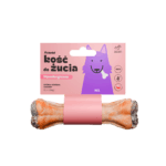 Wytrzymała Azanki Kość do żucia M/L o długości 17cm, wykonana z naturalnej skóry końskiej z dodatkiem suszonych jagód, idealna dla dużych psów alergików.