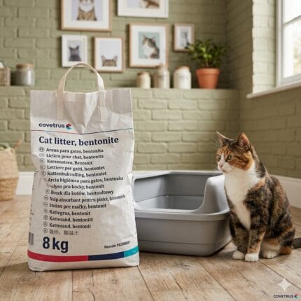 Opakowanie 8 kg żwirku bentonitowego Covetrus dla kota – zbrylające i superchłonne podłoże do kuwety.