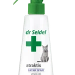 Opakowanie preparatu Atraktis Dr Seidel 50ml – butelka ze sprayem zawierająca ekstrakt z kocimiętki dla kota.