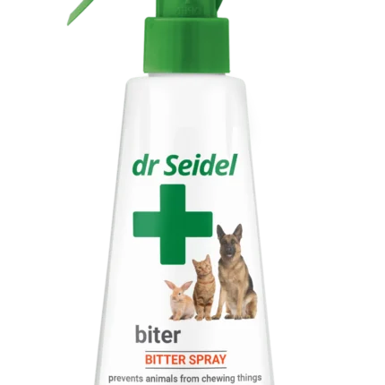 Butelka 100ml płynu Biter Dr Seidel – profesjonalny płyn przeciwko obgryzaniu przedmiotów przez zwierzęta domowe.