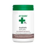 Opakowanie synbiotyku Dr Seidel Duo-Biotic Soft Pills – 60 miękkich tabletek wspomagających florę jelitową u psów i kotów.