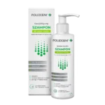 Specjalistyczne opakowanie 200ml szamponu POLIDERM dla psów i kotów – preparat na stany zapalne, łojotok i infekcje skóry.