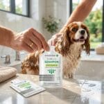 Saszetka 15ml specjalistycznego szamponu POLIDERM dla psów i kotów – preparat na stany zapalne, łojotok i infekcje skóry.