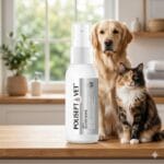 Poręczne opakowanie 50ml sprayu POLISEPT VET Silver Home – preparat ze srebrem koloidalnym wspomagający gojenie ran i regenerację skóry u psów i kotów.