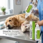 Duża butelka 500ml roztworu POLISEPT VET Wound Irrigation – profesjonalny płyn do płukania i oczyszczania ran u psów i kotów.