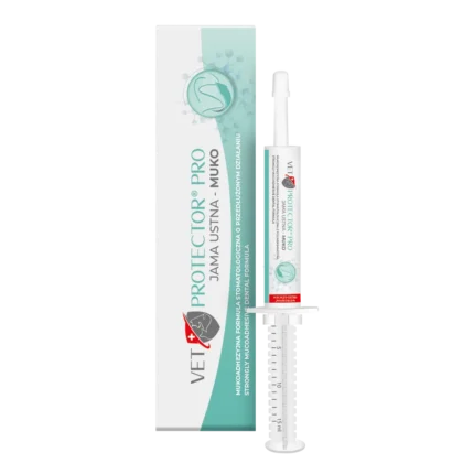 Specjalistyczny żel stomatologiczny Vet Protector Pro Jama Ustna Muko 30 ml dla psów i kotów.