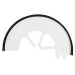 Przezroczysty kołnierz ochronny typu CLICK z obszyciem dla zwierząt z widocznym granatowym/czarnym miękkim obszyciem na krawędziach wewnętrznych i zewnętrznych.