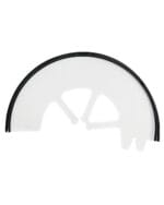 Przezroczysty kołnierz ochronny typu CLICK z obszyciem dla zwierząt z widocznym granatowym/czarnym miękkim obszyciem na krawędziach wewnętrznych i zewnętrznych.