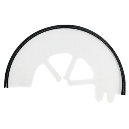 Przezroczysty kołnierz ochronny typu CLICK z obszyciem dla zwierząt z widocznym granatowym/czarnym miękkim obszyciem na krawędziach wewnętrznych i zewnętrznych.