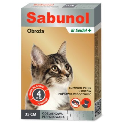 Dr Seidel Sabunol obroża przeciw pchłom dla kota o długości 35 cm, odblaskowa.
